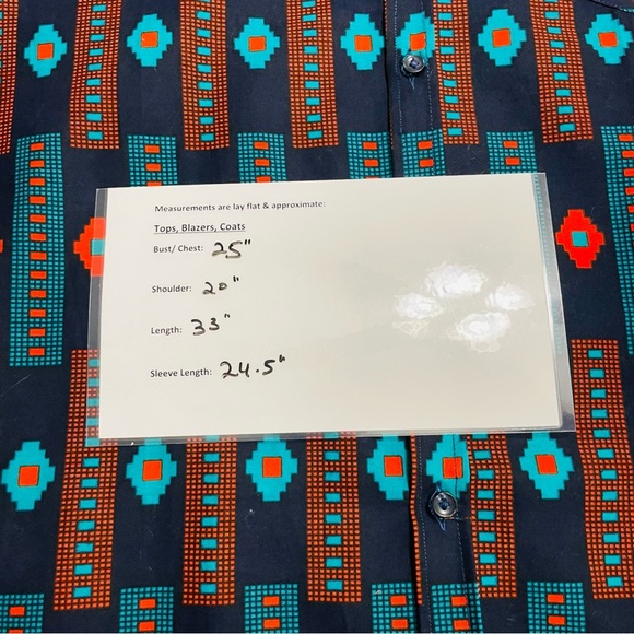 Royal Nakor Ghana Long Sleeve Button-Up Shirt L African Print Navy Red Turquoise - Picture 8 of 10